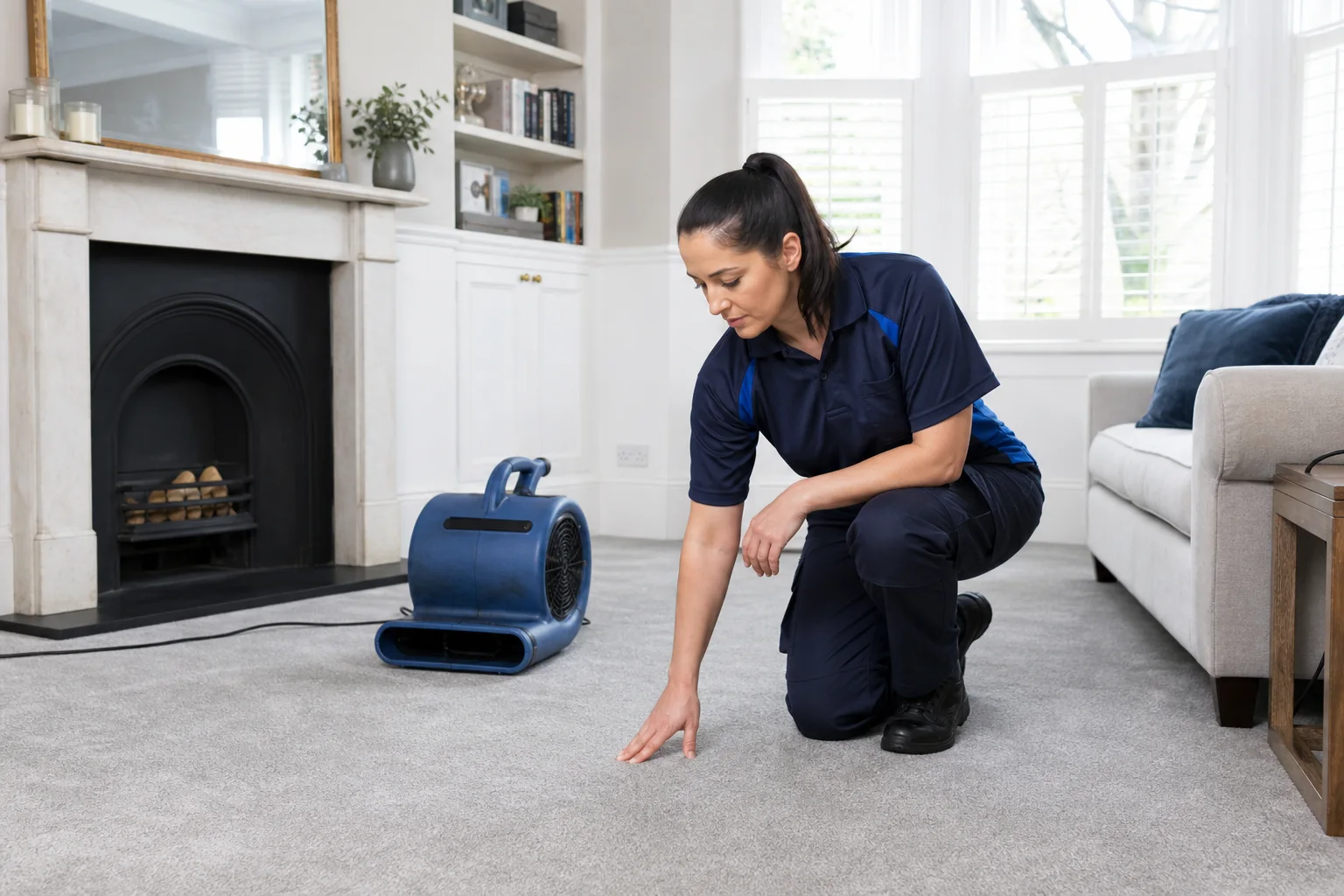 Carpet drying final inspection