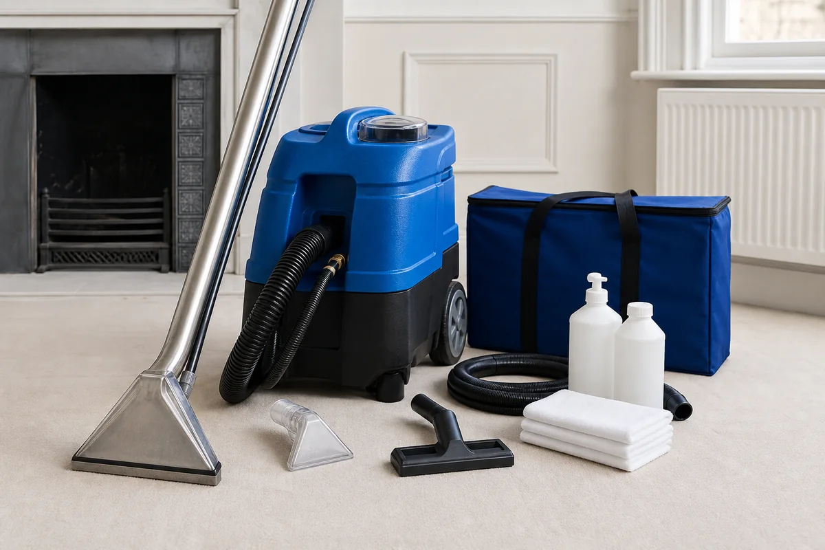 Carpet upholstery cleaning equipment set