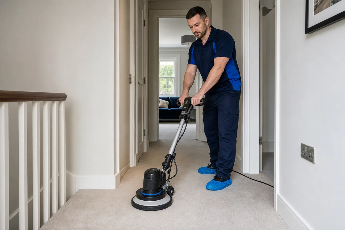 Low moisture carpet cleaning apartment